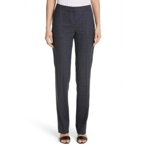 Lafayette 148 Brown Gray Houndstooth Virgin Wool Barrow Trouser